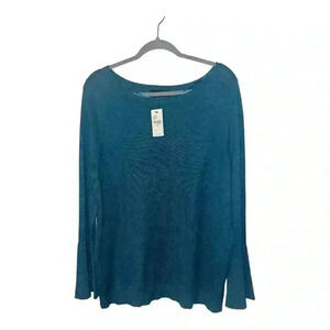 Lane Bryant Teal Bell Sleeve Sweater, Size 14/16